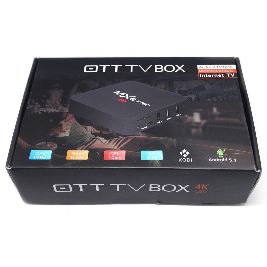 MXQ PROi 1080P 4K HD Smart TV BOX With Remote Controller, Android 7.1 S905W Quad Core Cortex-A53 Up To 2GHz, RAM: 2GB, ROM: 16GB, Support WiFi