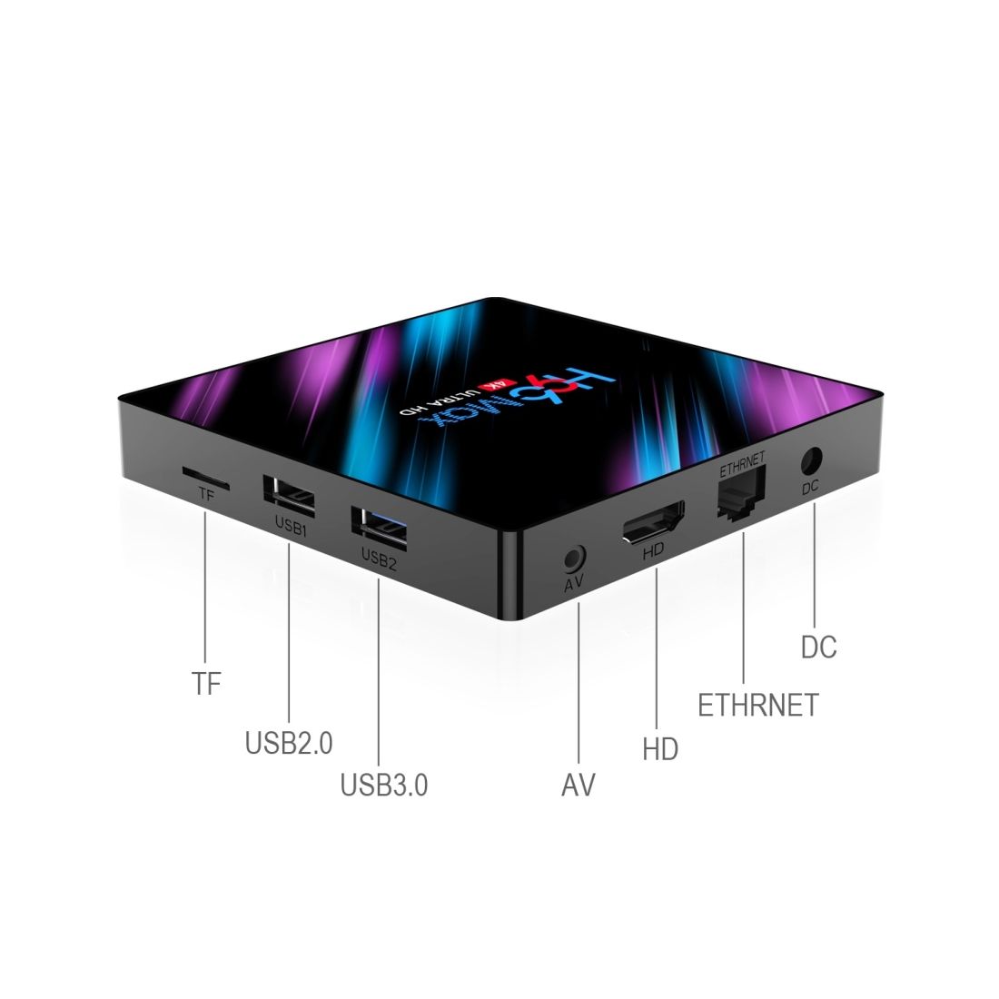 H96 Max-3318 4K Ultra HD Android TV Box With Remote Controller, Android 9.0, RK3318 Quad-Core 64bit Cortex-A53, WiFi 2.4G/5G, Bluetooth 4.0, EMMC 64G FLASH, 4GB SDRAM