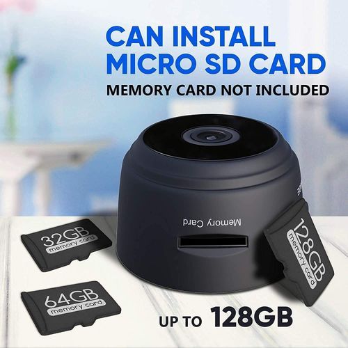 Mini HD 1080P Night Vision Wireless WiFi Spy Hidden Camera (Black)