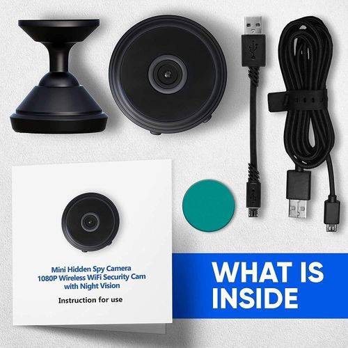 Mini HD 1080P Night Vision Wireless WiFi Spy Hidden Camera (Black)