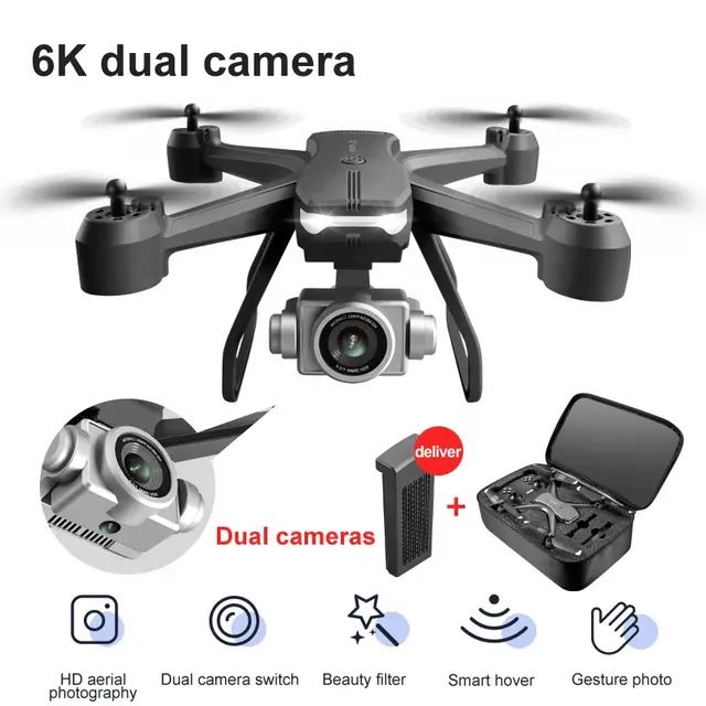 2023 V14 Drone 4K Profession HD Wide Angle Camera WiFi Drone Dual Camera With 2 Batteries & Bag