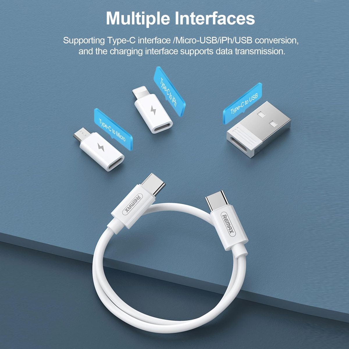 REMAX Adapter Cable Conversion Storage Box Portable Fast 60W Charging Cable Type-C Converter Multi-function USB Data Cable Mobile Phone Holder Storage Box With Retrieve Card Pin