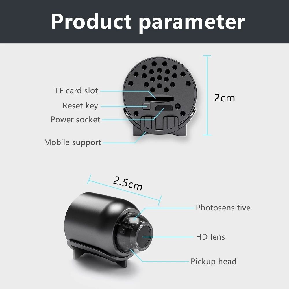 Mini Camera Wireless Wifi 1080P Surveillance Security Night Vision Motion Detect Camcorder Baby Monitor IP Camera With 32GB Memory Card