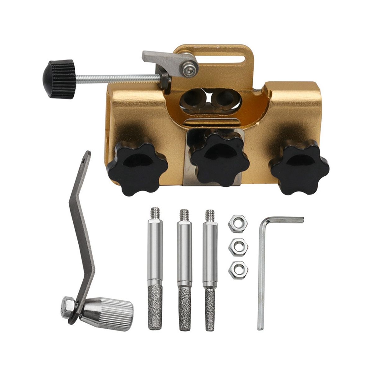 Bracelet Grinder Portable Hand-Cranked Chain Grinder Set Chain Clamp Sharpener Chain Grinder Quick Grinding Tool Gold