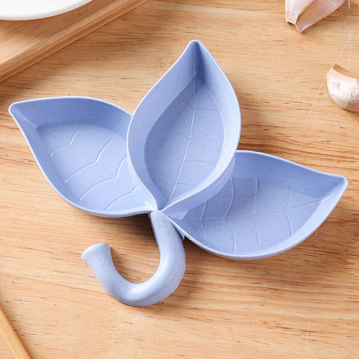 Leaf-shaped Saucer Leaf-shaped 2pcs Sauce Dish Set with for Home Blue