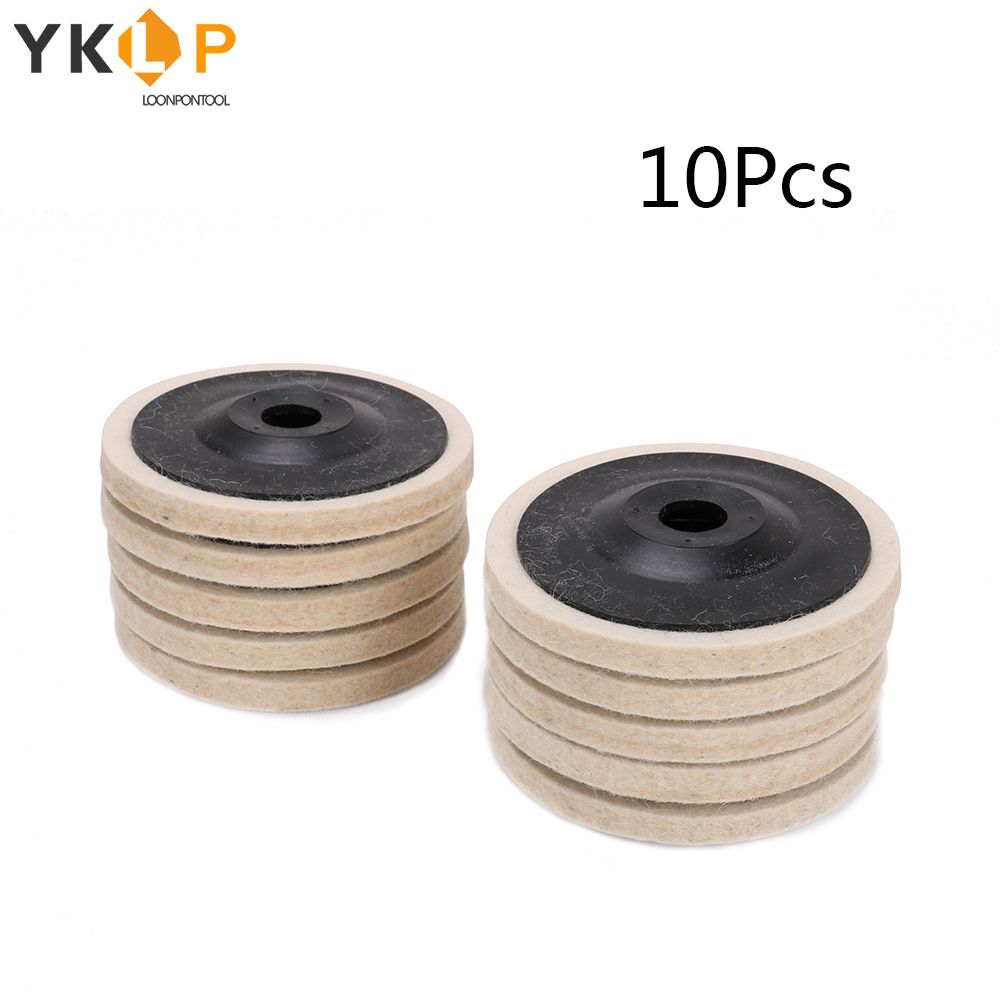 Wool Polishing Wheel 100x16x8mm Buffing Pads Angle