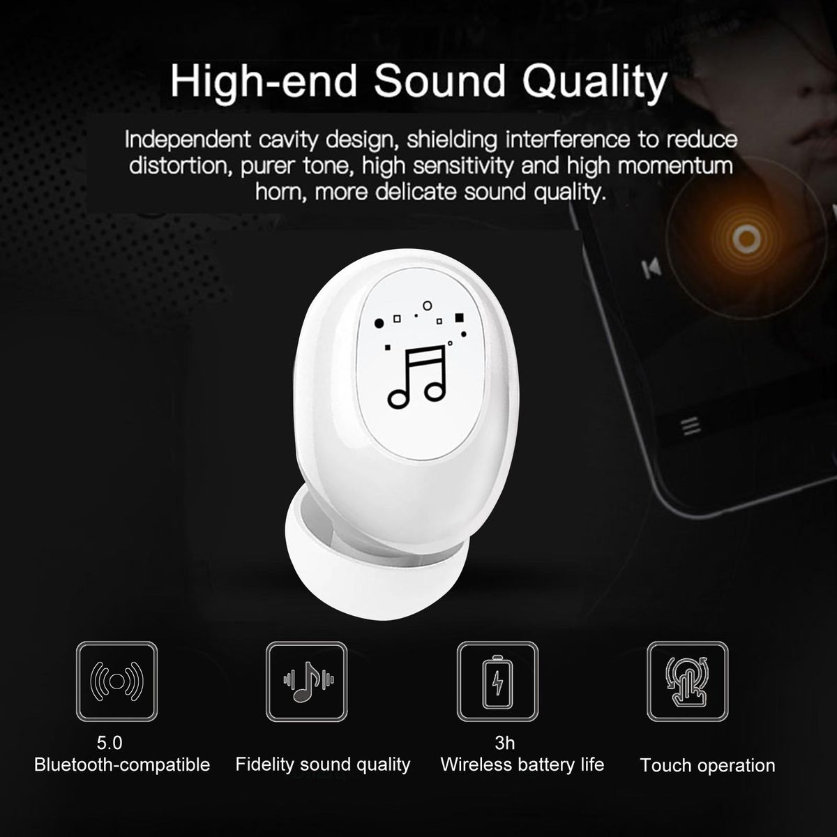 F911 Wireless Earbud Barrier-free High Fidelity-Green