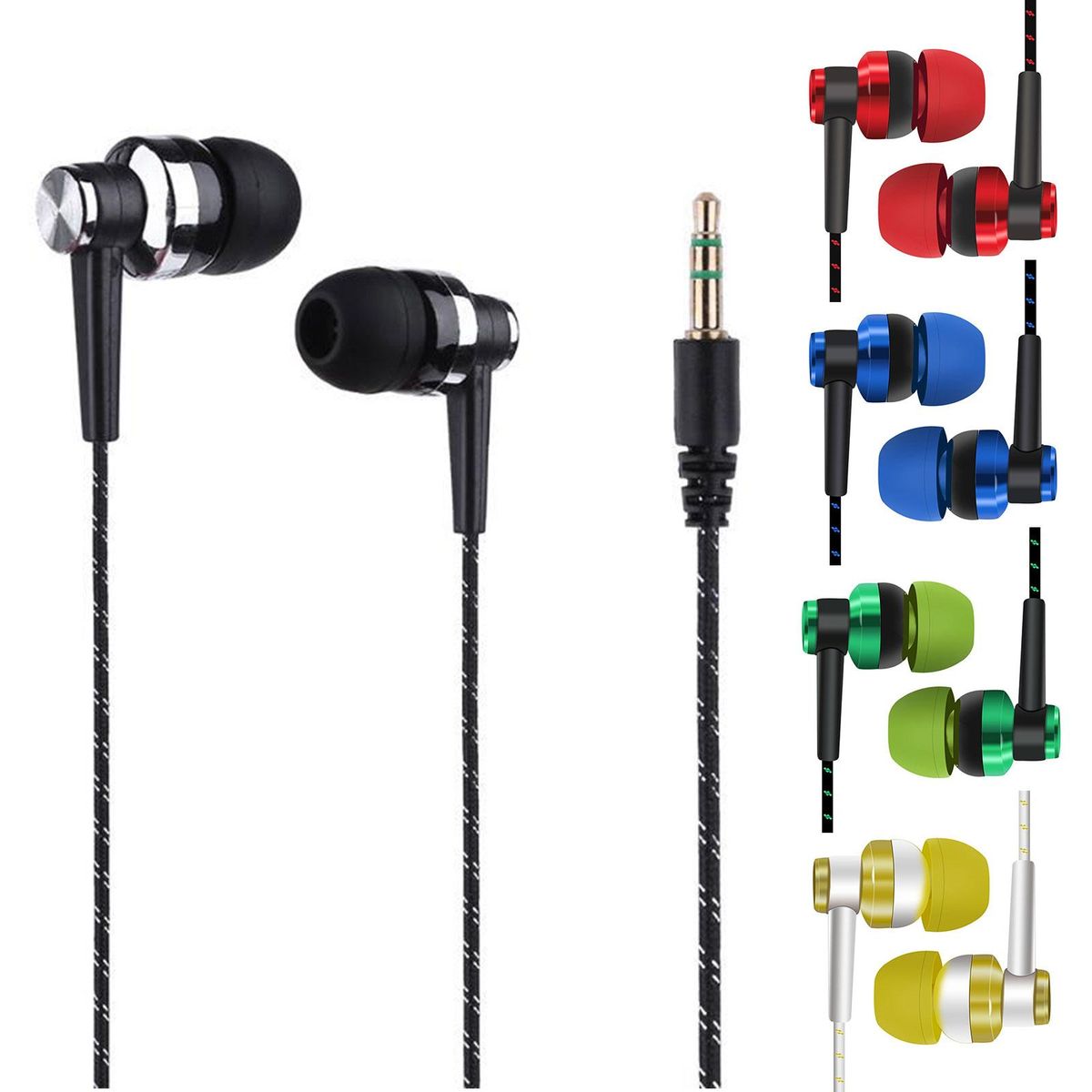 Earbuds Heavy Bass Stereo Plastic Sports Headset For-Red