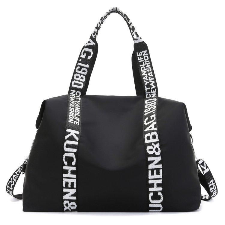 New women's bag simple casual fashion one shoulder large bag female Korean version large capacity oblique cross Mommy dual-use bag travel black
