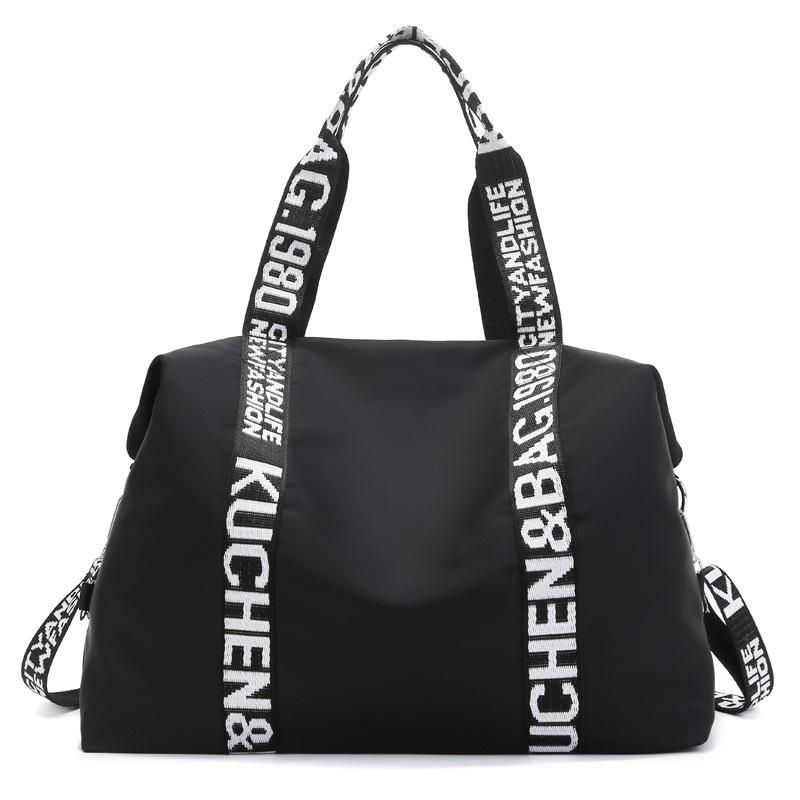 New women's bag simple casual fashion one shoulder large bag female Korean version large capacity oblique cross Mommy dual-use bag travel black