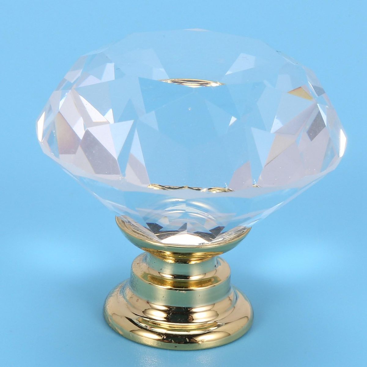 Diamond Shape Crystal Glass 30mm with Screws, 10pcs door