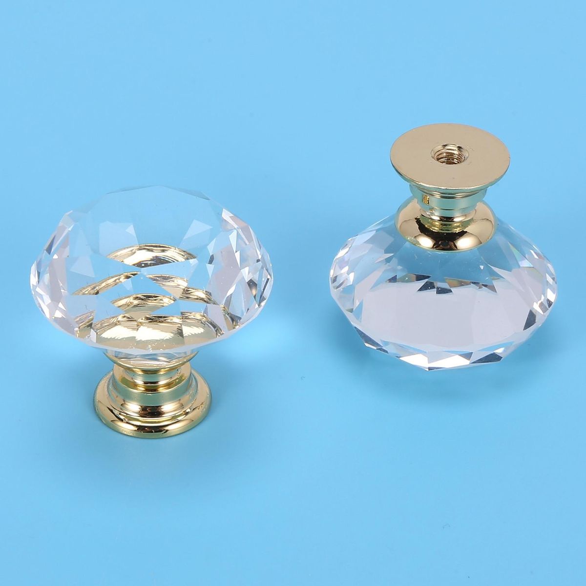Diamond Shape Crystal Glass 30mm with Screws, 10pcs door