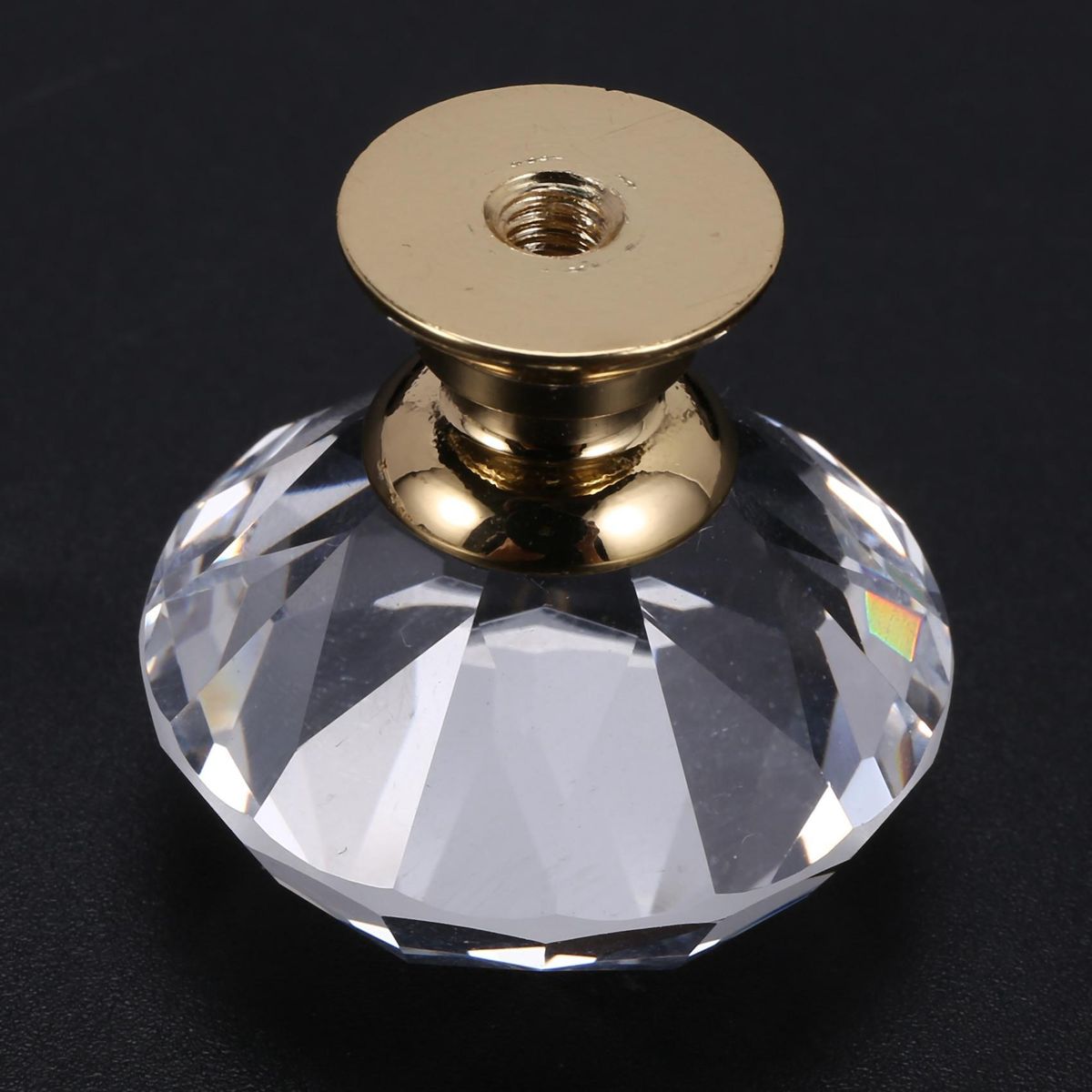 Diamond Shape Crystal Glass 30mm with Screws, 10pcs door
