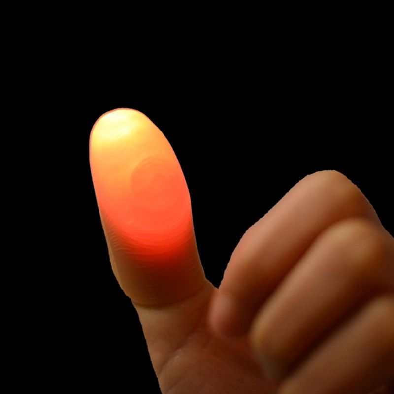 2X 2pcs Magic Light Up Finger Fingers LED Tricks Thumb Props