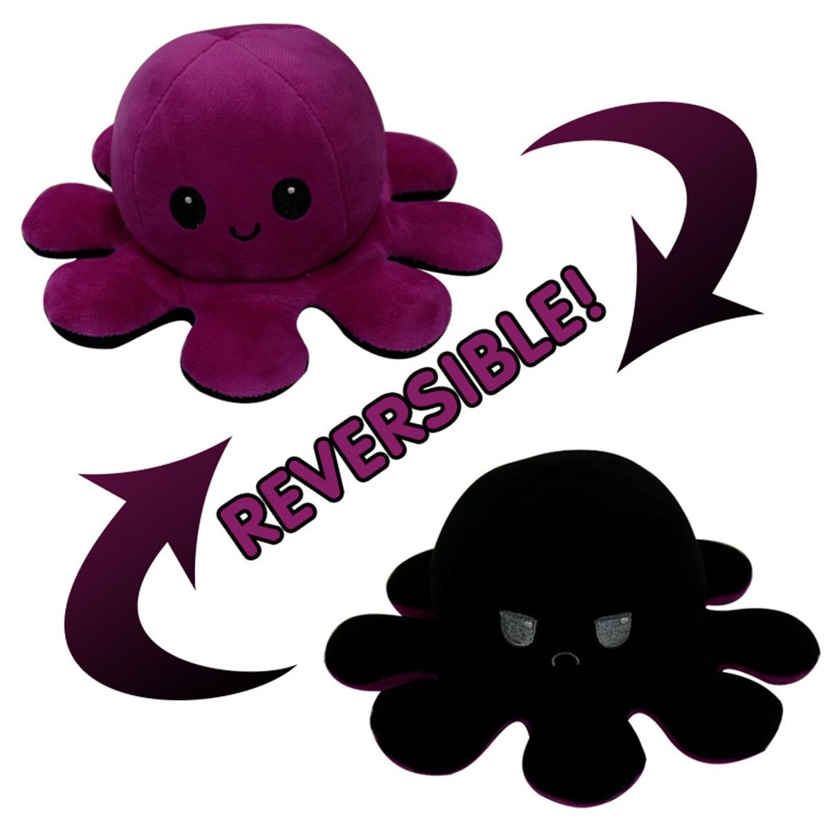 Mood Octopus Reversible Mini Plush Purple