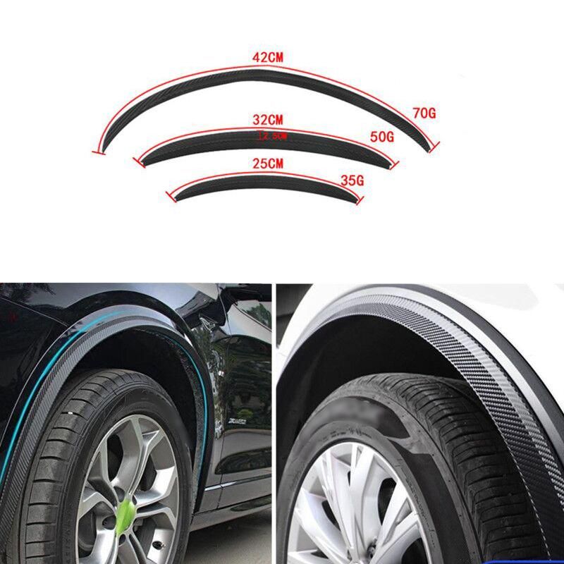 Universal Car Wheel Eyebrow Arch Trim Lips Fender Flare Protector Carbon Fiber 4Pcs 42cm