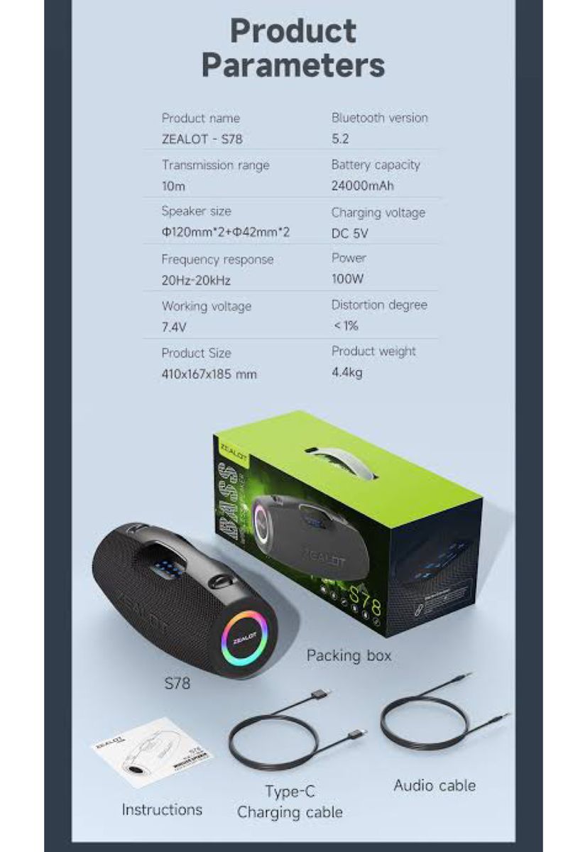S78 Quality 5.2 Steroe Water Resistant Bluetooth Speaker