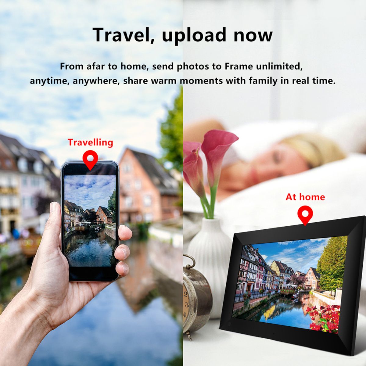 P100 WiFi Digital Picture Frame 10.1-inch 16GB Smart