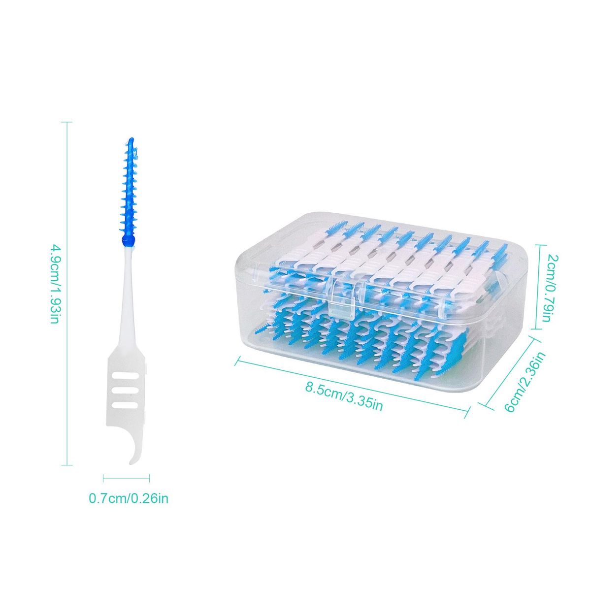 Anself  160PCS Interdental Brushes Ultra Tight Bristles Tooth Interdental Cleaners Silicone Toothpick Brush Cleaners Disposable Dental Brushes Between Teeth