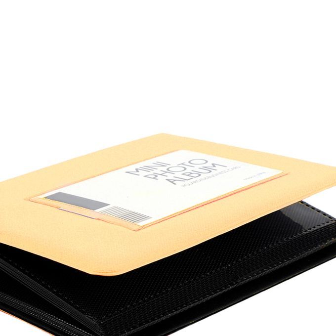 PU Leather Storage Display Book Album, 64 Photos Picture Album Yellow