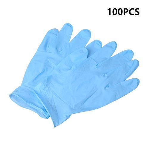 100Pcs A Grade Disposable Blue Nitrile Gloves