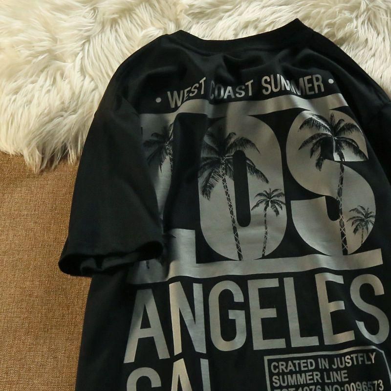 5 Trendy Brand Summer American Style Hip Hop round Neck Large Size Short Sleeve Men's Loose Hong Kong Style Trendy Couple T-shirt Women's Shirt Trendy