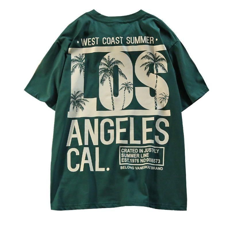 5 Trendy Brand Summer American Style Hip Hop round Neck Large Size Short Sleeve Men's Loose Hong Kong Style Trendy Couple T-shirt Women's Shirt Trendy