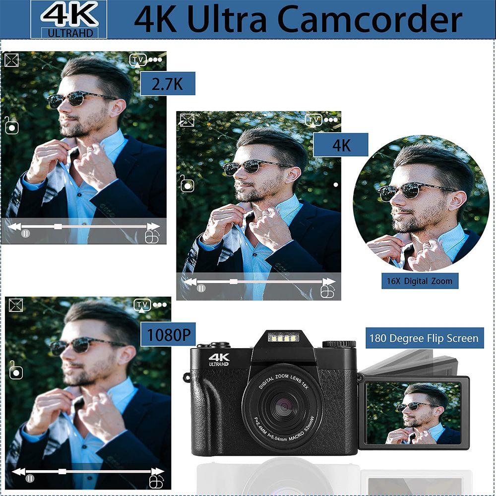Digital Camera 48MP 4K Camera WIFI Video Camcorder