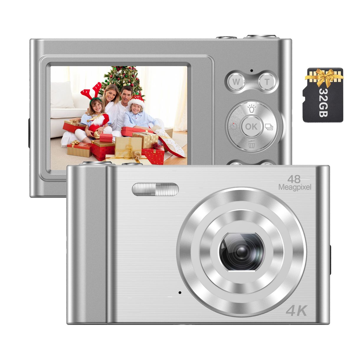4K Digital Camera Video Camcorder 48MP 2.4 Inch IPS