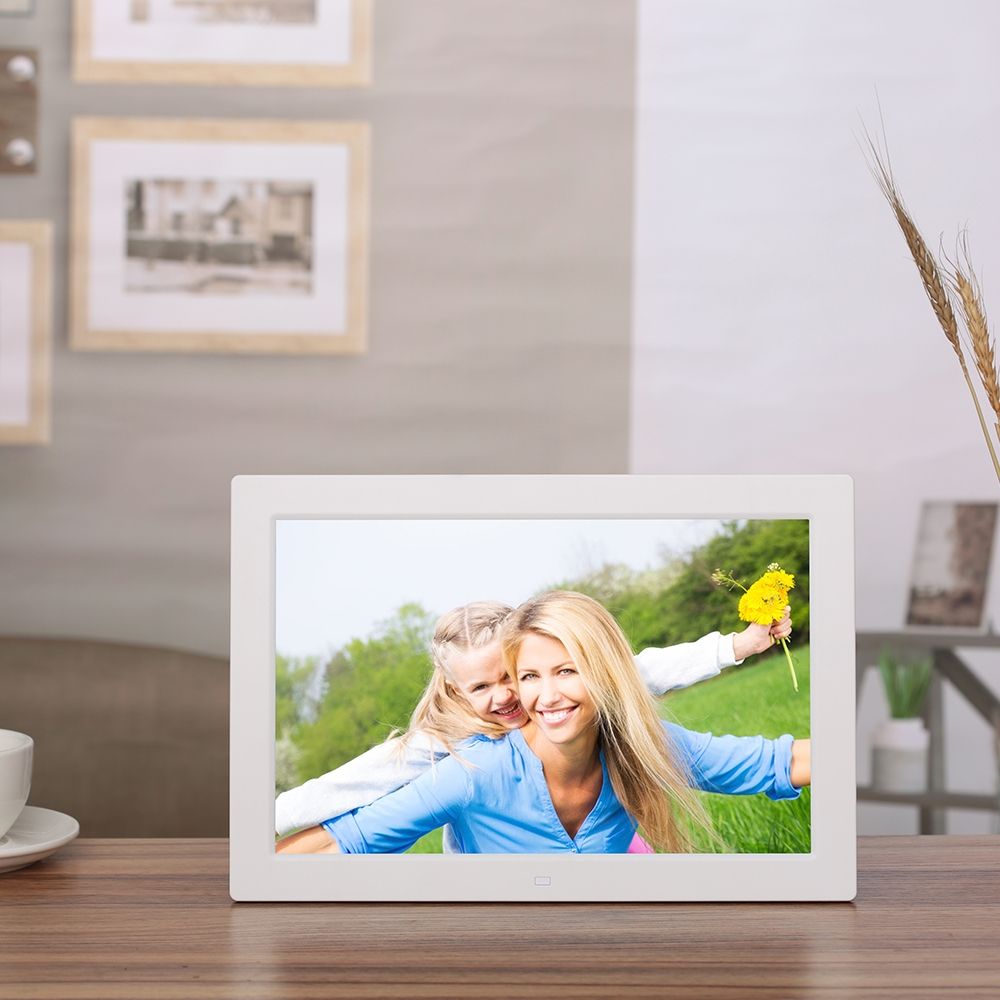 13 Inch High-definition Digital Photo Frame Electronic Photo Frame Showcase Display Video Advertisinghine(White)