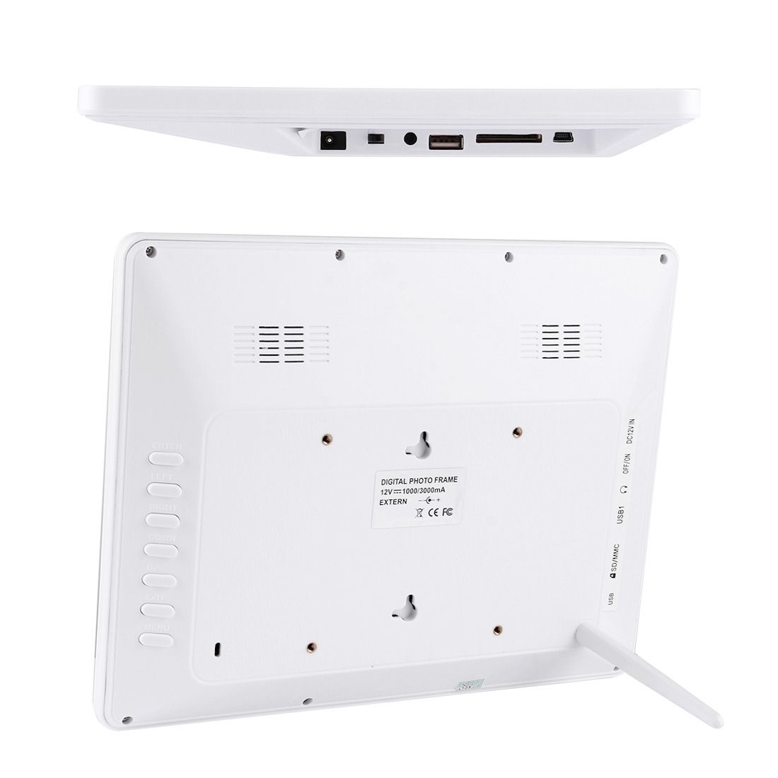 12.0 Inch Digital Picture Frame With Remote Control Support SD / MMC / MS Card And USB , White (1200)(White)
