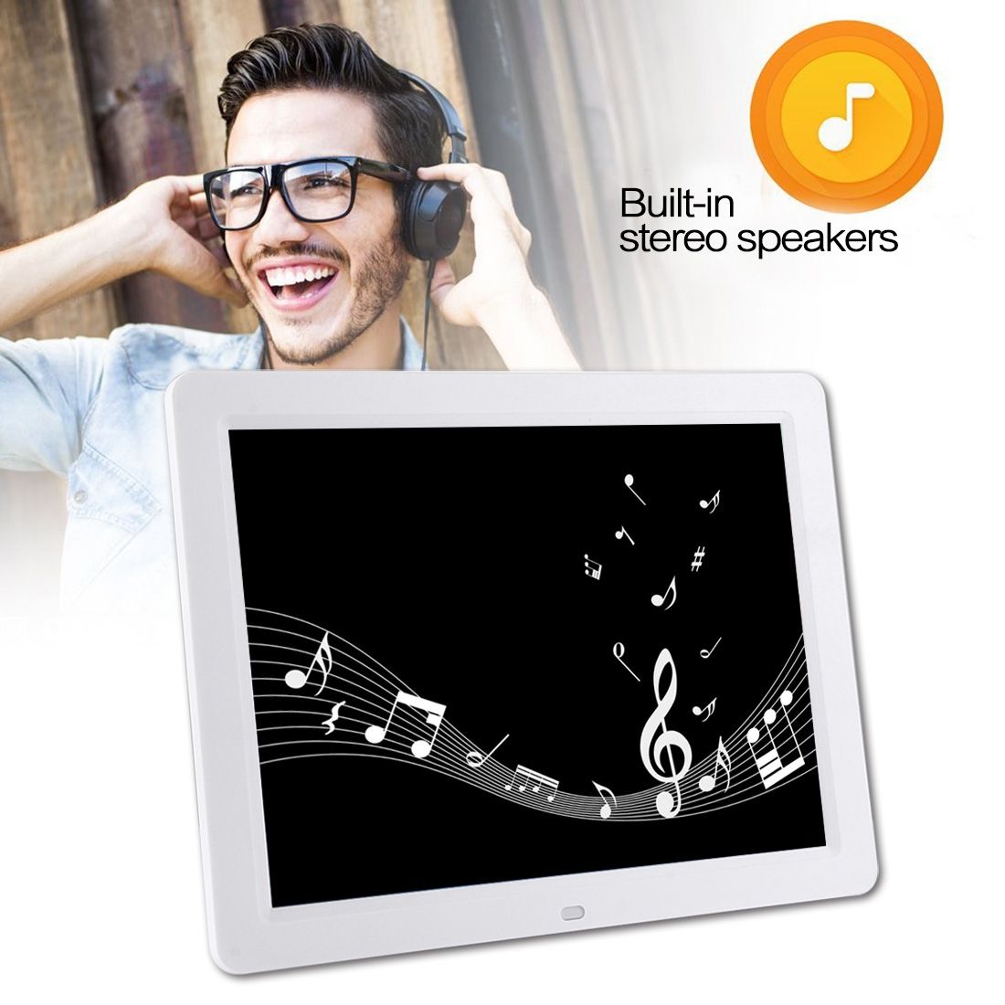 12.0 Inch Digital Picture Frame With Remote Control Support SD / MMC / MS Card And USB , White (1200)(White)