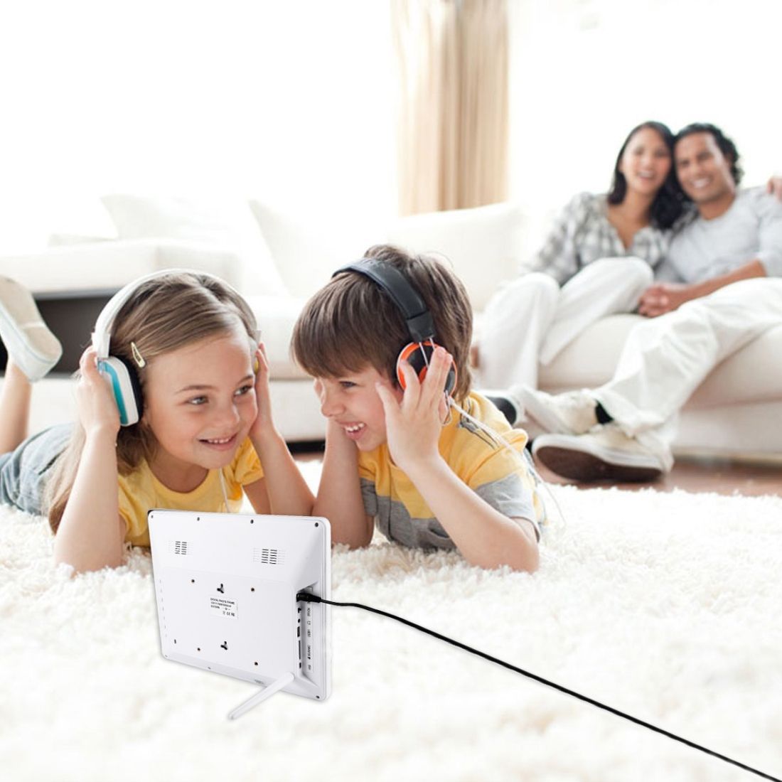 12.0 Inch Digital Picture Frame With Remote Control Support SD / MMC / MS Card And USB , White (1200)(White)