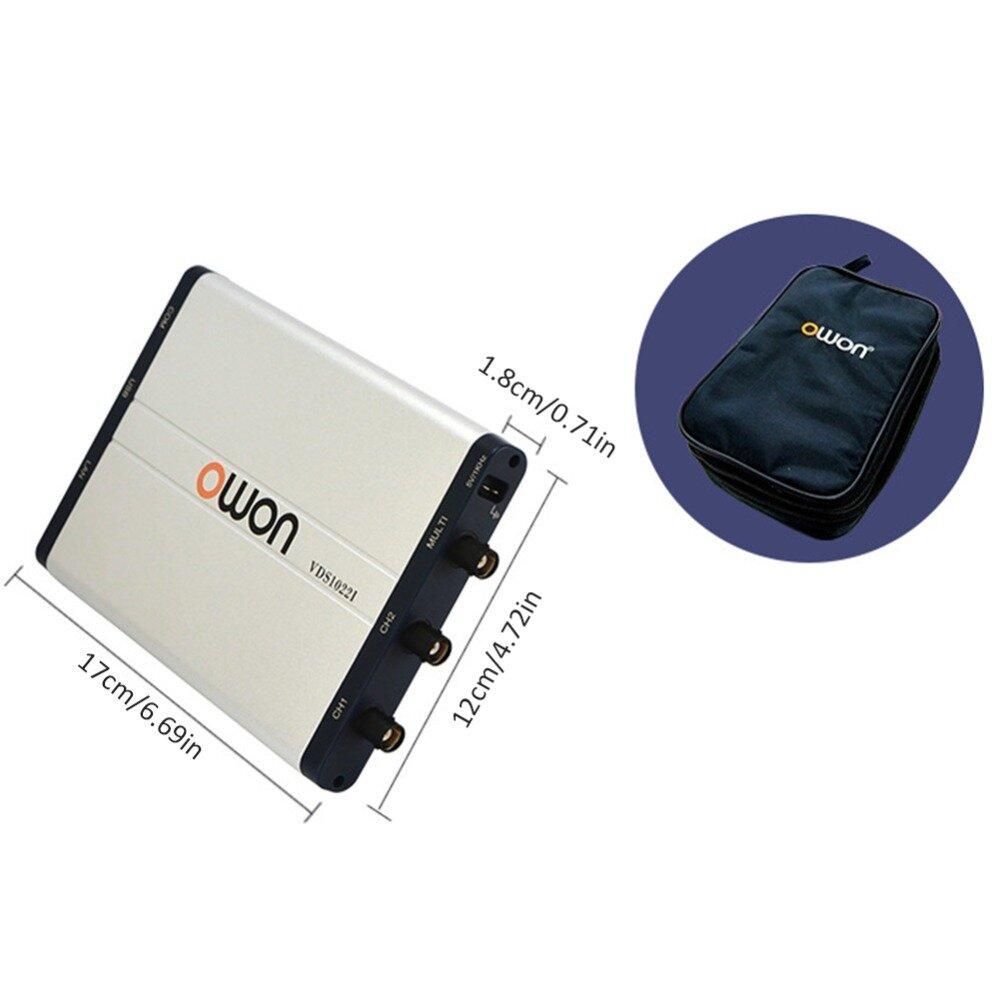 OWON VDS1022I VDS1022 Virtual PC Digital Storage Oscilloscope 100Msa/S 25Mhz Bandwidth Handheld Portable USB Oscilloscopes