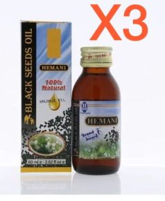 3 Bottles Of Hemani Black Seed Oil - 60ml