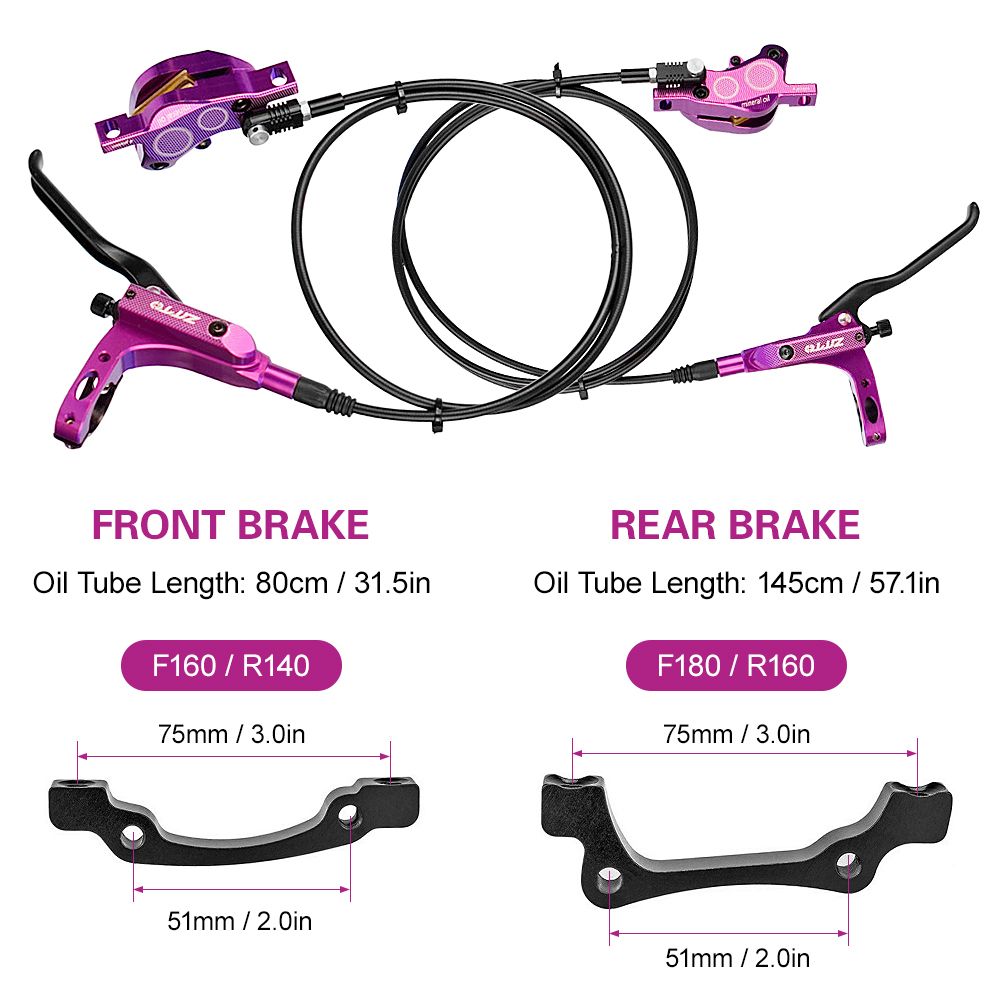 4-Piston MTB Hydraulic Bike Disc Brake Aluminum Front And
