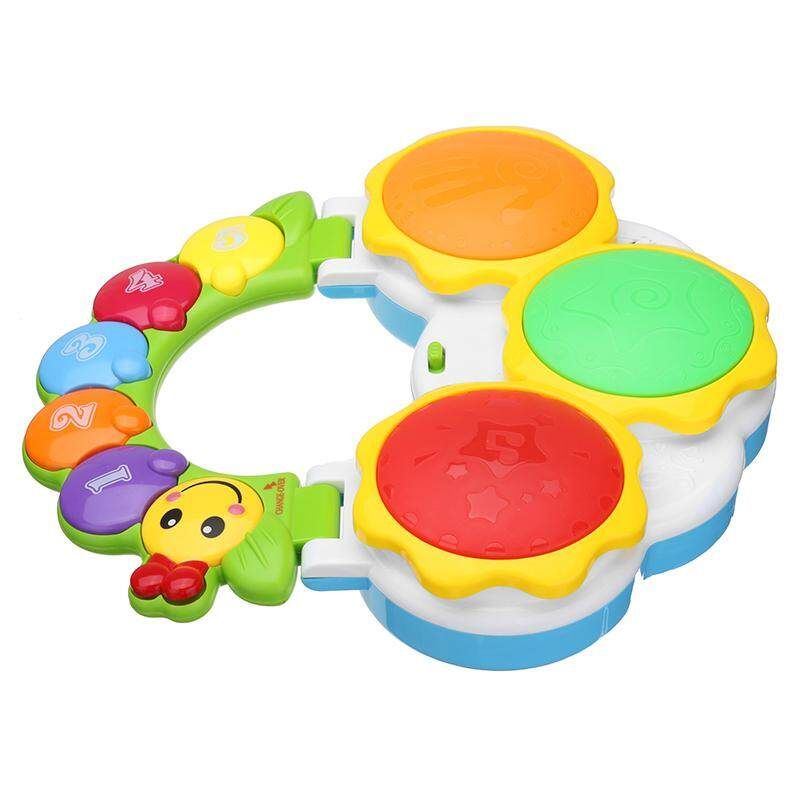 Kids Puzzled Educational Toys Electronic Hand Clap Drum Light Music Childhood White Yellow Mixed Learning Musical Toys Gifts For Baby