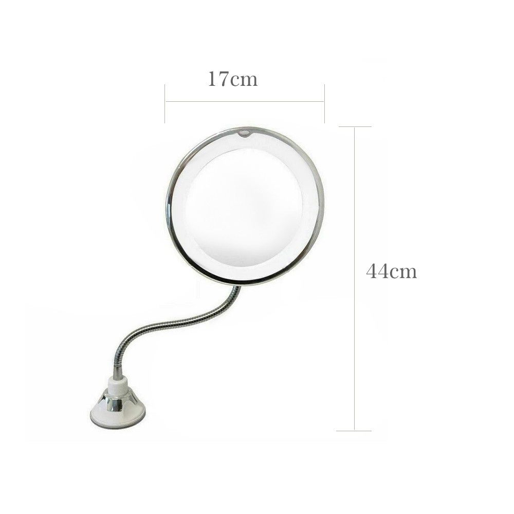 Flexible Lighted Makeup Mirror 10X 360° Rotate Magnifying