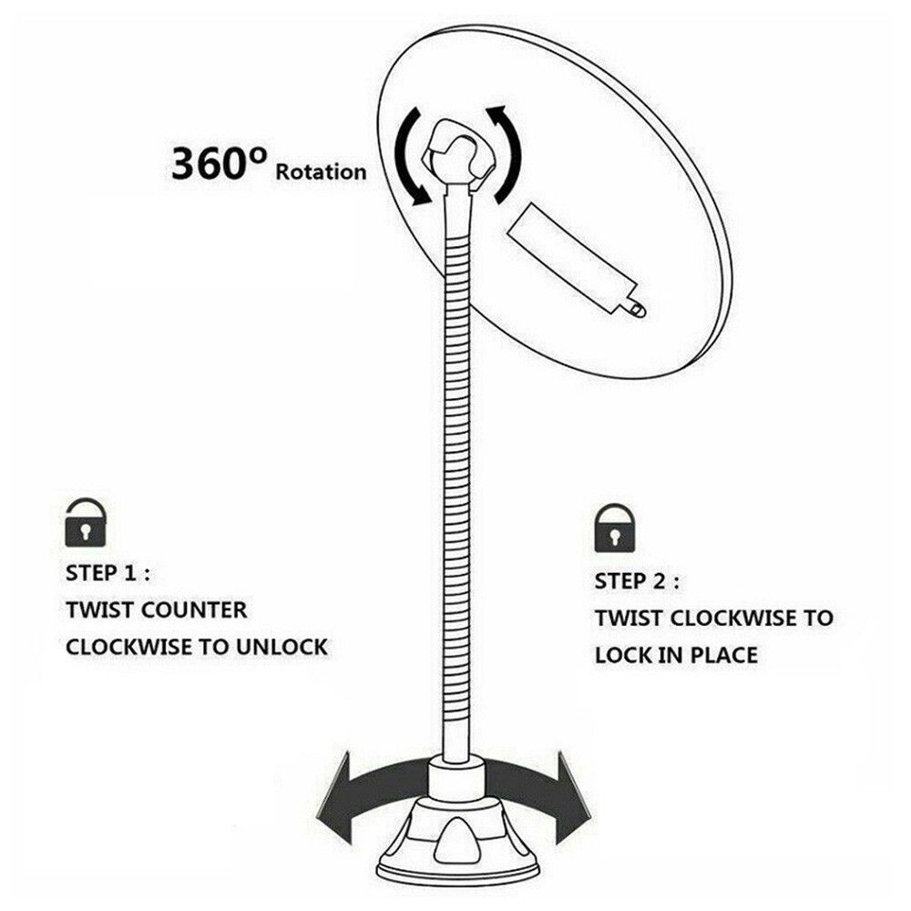 Flexible Lighted Makeup Mirror 10X 360° Rotate Magnifying
