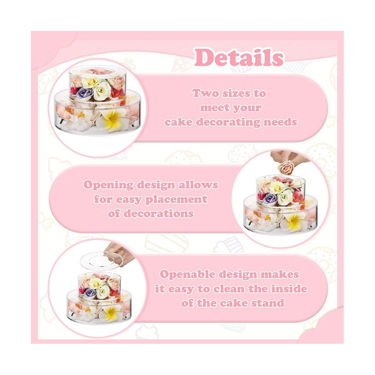 Acrylic Cake Display Board Round Cake Display Tray Round 15X15X5CM