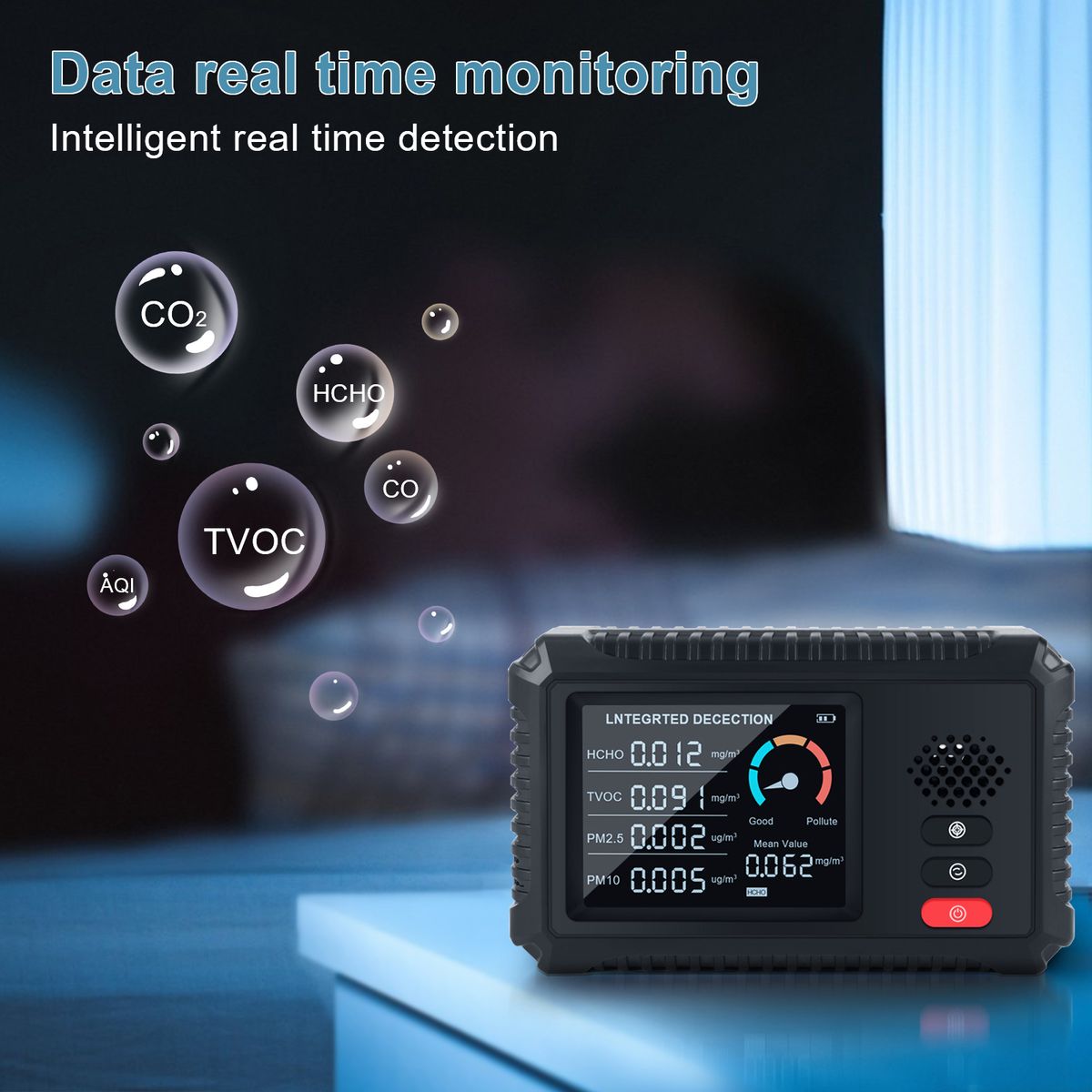 Air Quality Monitor Formaldehyde Detector TVOC PM2.5/PM10