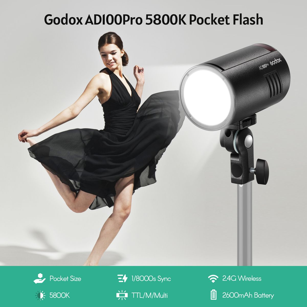AD100Pro Pocket Studio Portrait Flash Light