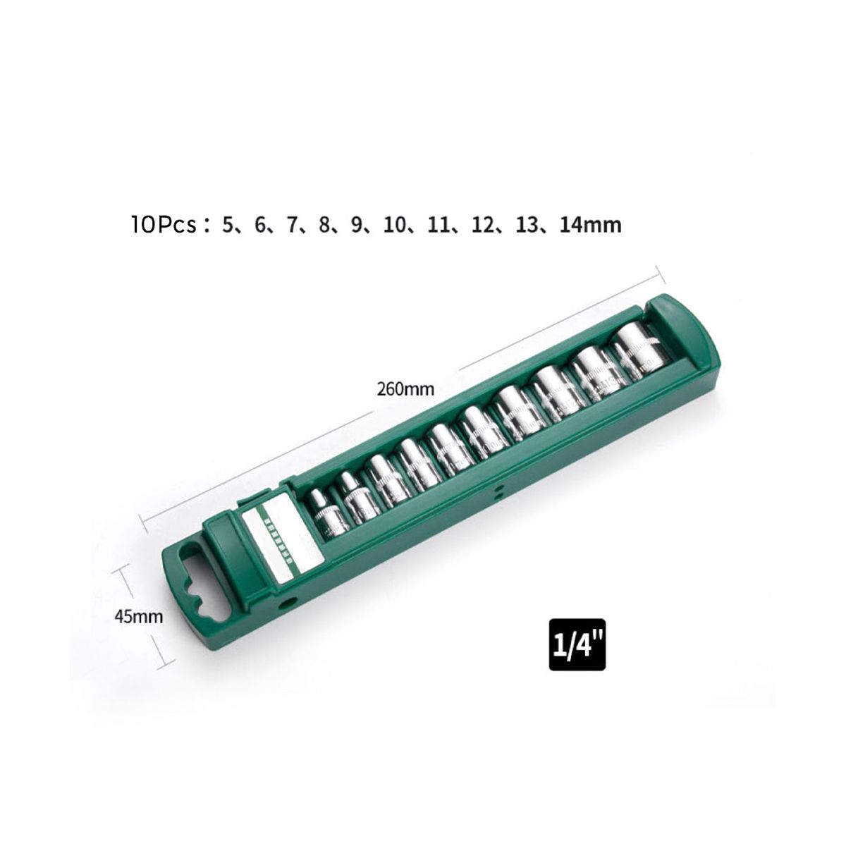 10 Pieces Of 14Inch External Socket Short Hexagon Socket Head Sleeve Combined Ratchet Wrench Tool