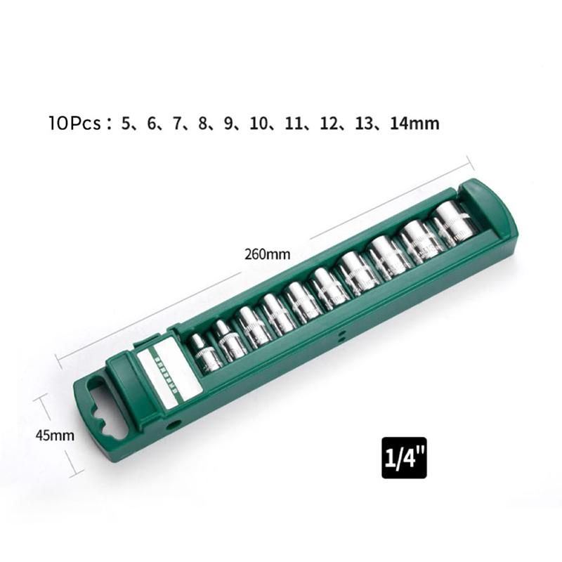 10 Pieces Of 14Inch External Socket Short Hexagon Socket Head Sleeve Combined Ratchet Wrench Tool