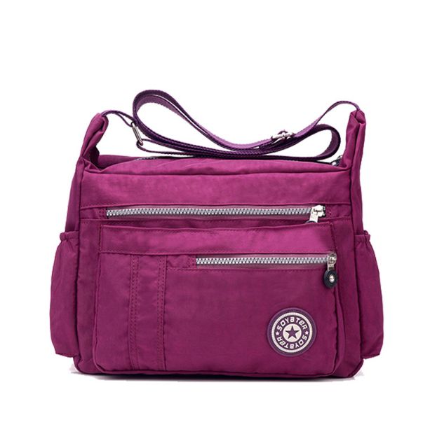 (zi Se)Solid Color Diaper Bag Waterproof Nylon Zipper Mom