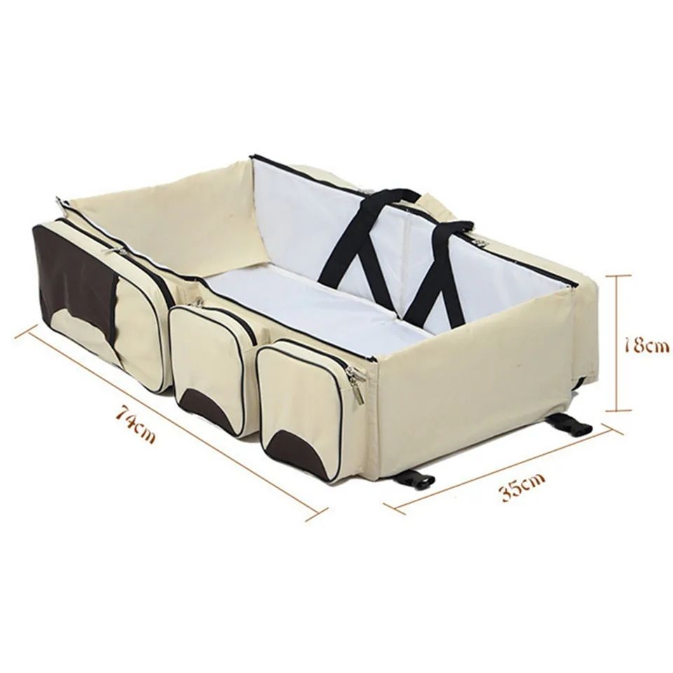 Multi Purpose Baby Bag - 2 In 1 Baby Bed & Diaper Bag