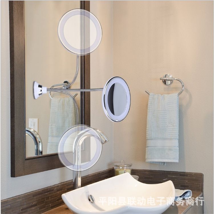 Suction Cup With LED Light 10 Times Makeup Mirror 10 Times