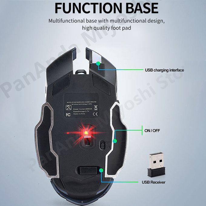 Ultra-sensitive 2.4GHz Wireless Charging Game Mouse