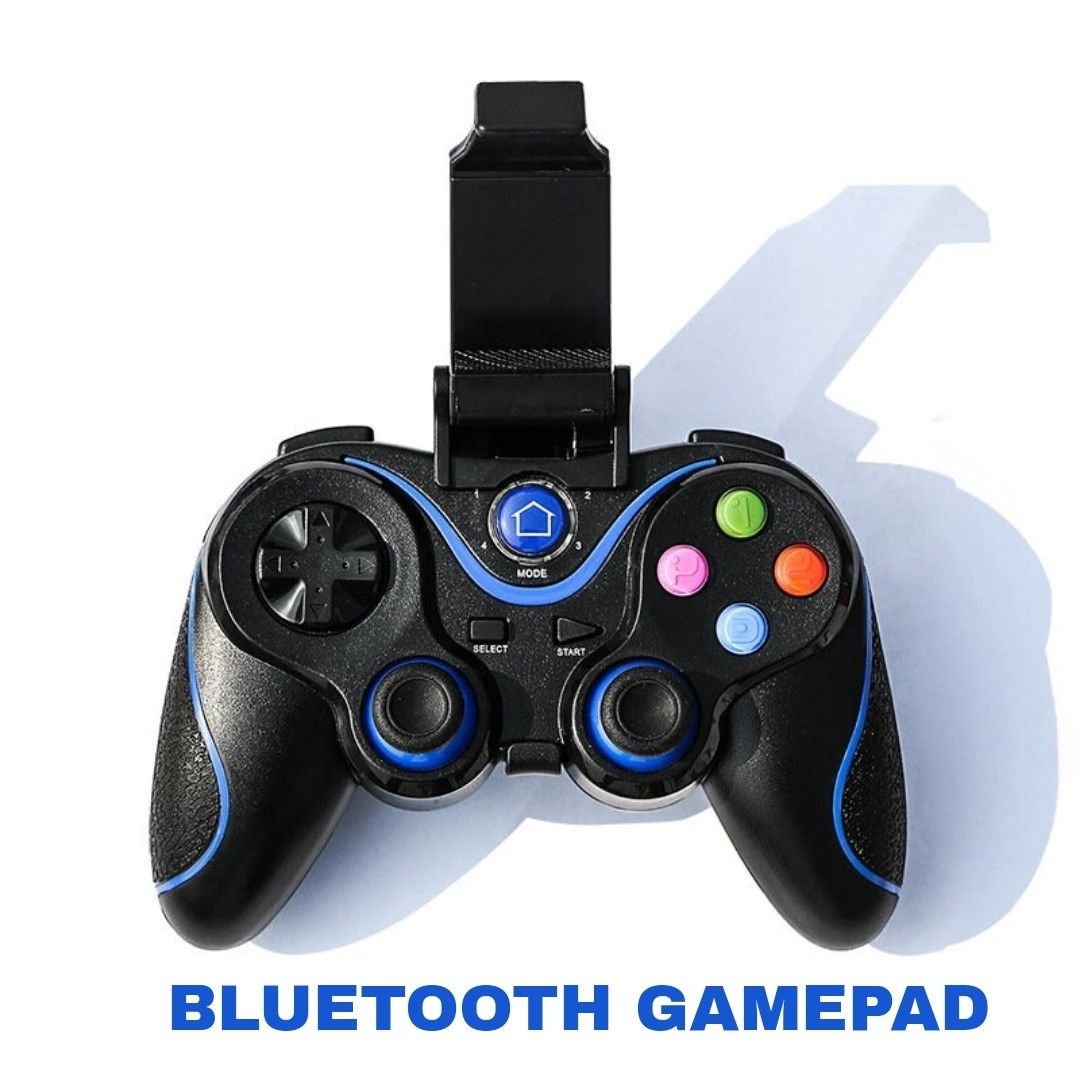Wireless Mobile Game Controller Pad Bluetooth Phone Gamepad Joystick Game Handle With Retractable Phone Holder Clip Compatible For Android /iOS Smartphone
