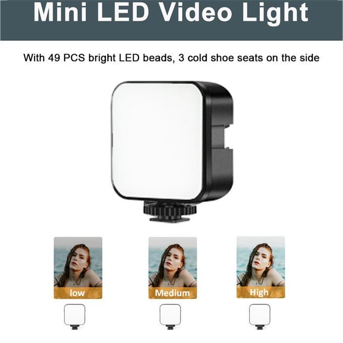 Selfie Stick Vlog Kit with LED Video Light Microphone Tripod